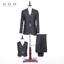 Jacket+Pants+Vest Black Plaid Women’s Business Suits 2018 Design Slim Fit Office Uniform Style Female Trouser Suits 3 Piece Set