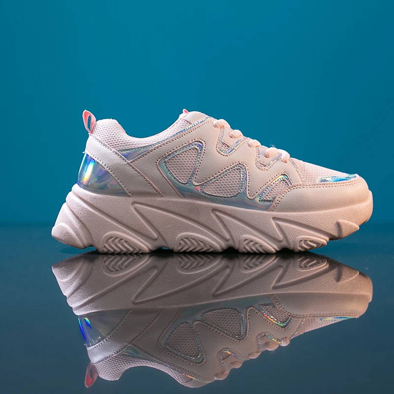

Fashion Women Shoes Breathable Air Mesh Trainers Casual Chunky Sneakers Women's Platform Shoes Women Flat Shoes Chaussures Femme