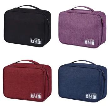 

Data Cable Storage Bag Power Charger U Disk Organizer Multi-function Travel Cosmetic Case Pouch Handbag