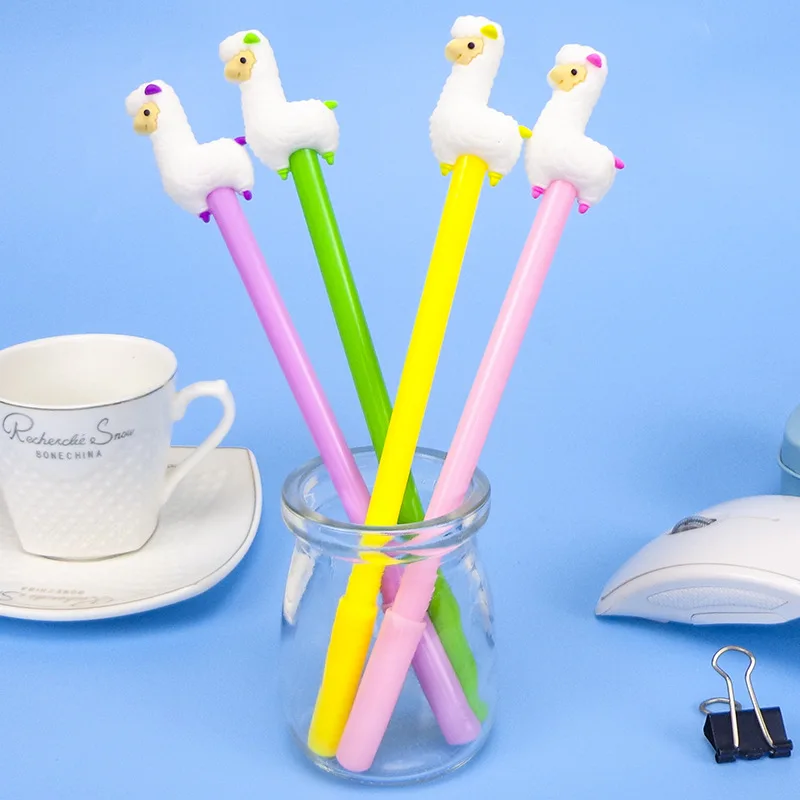 

48pcs/pack cute Cartoon Alpaca Llama black ink gel pen creative stationery office school supplies writing tool promotion gift