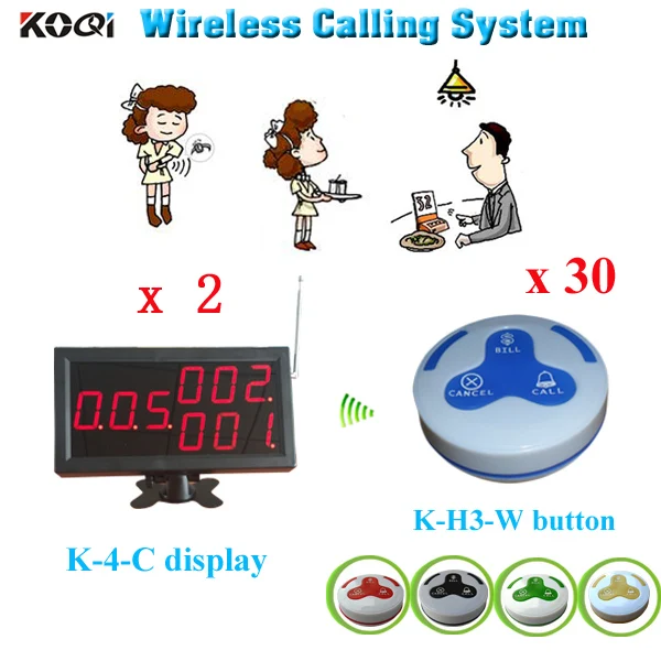 Draadloze led aantal display K-4-C restaurant service call bell K-H3 catering apparaat Serveerster Pager Systeem Draadloze led aantal display K-4-C restaurant service call bell K-H3 catering apparaat Serveerster Pager Systeem