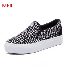 Весенние туфли на плоской подошве; женская парусиновая обувь на платформе; дышащая женская обувь без застежки; женские лоферы; chaussures femme