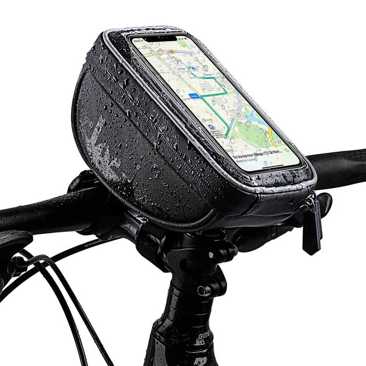 Waterproof MTB Cycling Frame Front Bag Bicycle Phone Holder Storage Bags Double Zip Bicycle Frame Bag - Цвет: 010