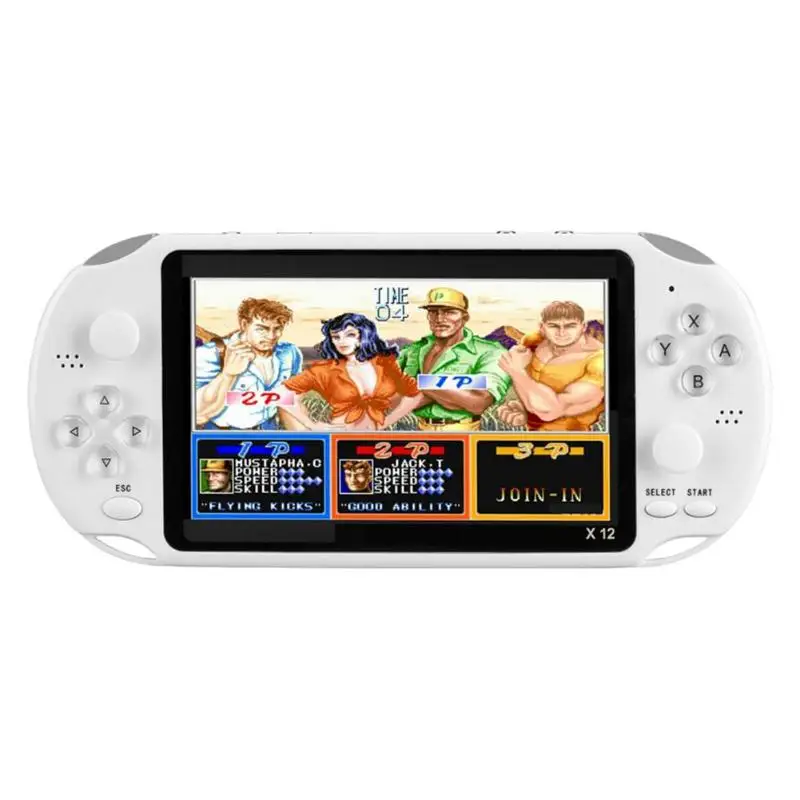X12 5.1 inch Handheld Game Video Player Game Consoles with Double Rocker Built-in 2500 Games Support TF Card