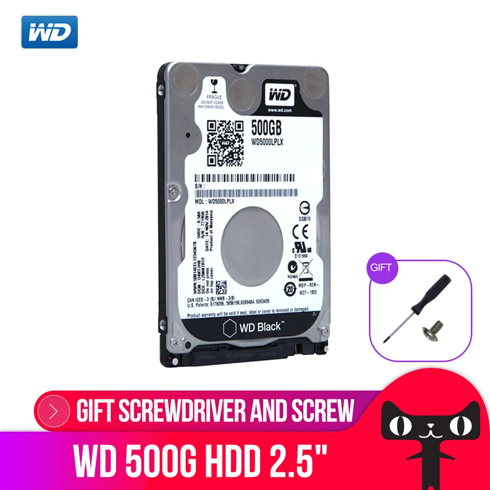 WD черный 2,5 г 500 "SATAIII внутренний жесткий диск 500 Гб HDD HD 6 ГБ/сек. 32 м 7 мм 7200 об./мин. для тетрадь ноутбука WD5000LPLX