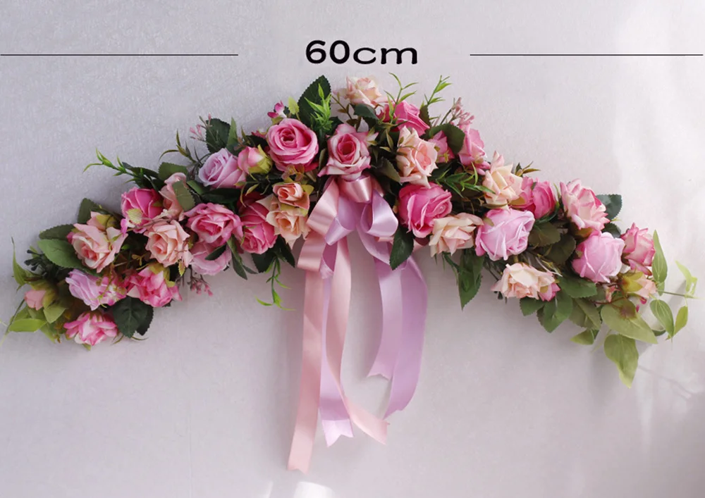 Flone Artificial Flower Garland Rose Peony Flowers Garland Lintel Wall Decorative Flower Door Wreath For Wedding Home Decoration (3)