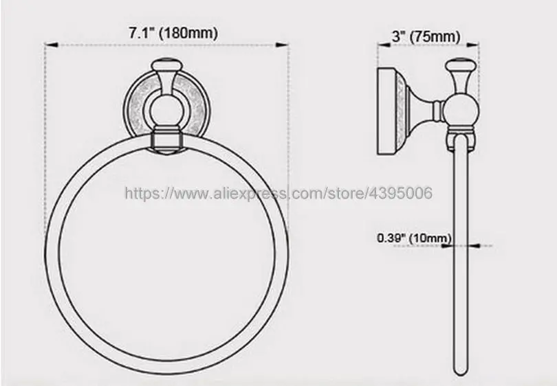 Antique Bronze Brass Towel Ring Round Wall Mounted Towel Rack Bar Holder Bathroom Accessories Bba489