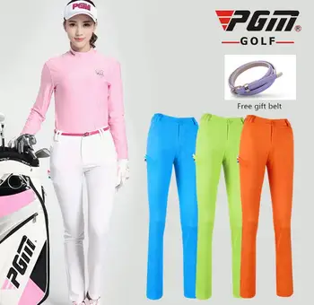 

PGM Women Colorful Golf Pants Summer Slim stretch Breathable Quick Dry Anti-Pilling Women's Golf trousers Can insert TEE