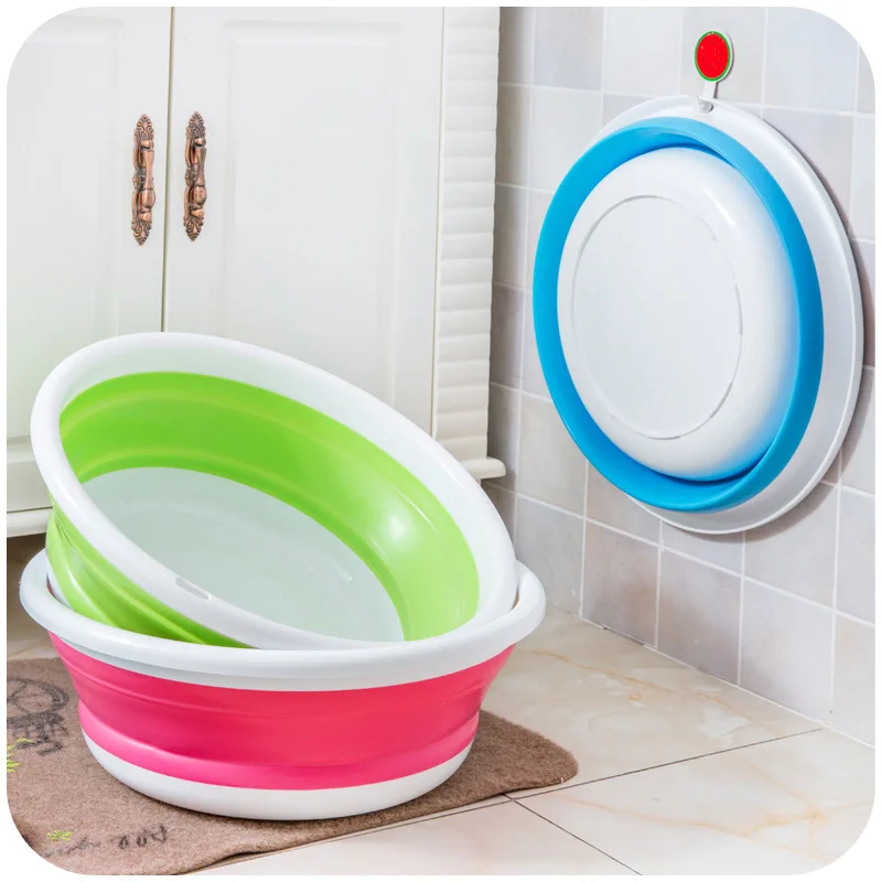 Baby Portable Washbasin Baby Bath Tub Folding Washbasin Newborn Infant Face Foot Butt Wash Basin Travel Retractable Washbasin