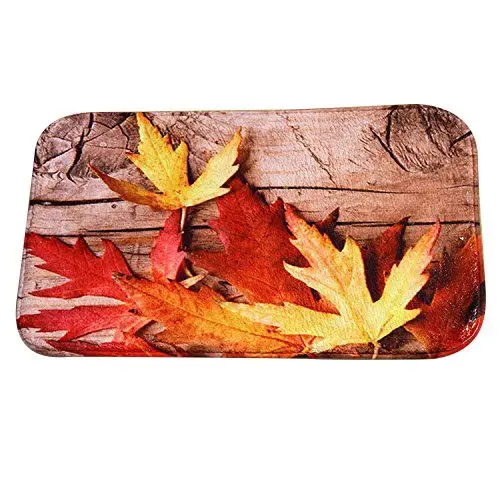 

40cmX60cm Maple Leaf Door Mat Floor Pad Rectangle Rug Carpet Fall Scene Soft