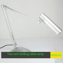 Две руки алюминиевый work lights Европейский Складная Настольная лампа, кабинет E27, 40 см+ 40 см+ 25 см, AC110-240V