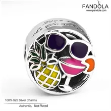 Подходит Европа талисманы браслет стерлингового серебра 925 Лето Забавный Шарм фирменные бусины Набор для изготовления ювелирных украшений вручную женские аксессуары