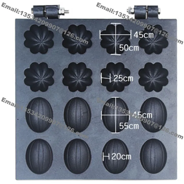 16 шт. коммерческое использование антипригарная 110 В 220 В Электрическая Цветочная Гайка Форма торт гриль-машина вафельница железа