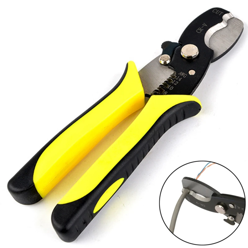 

2 in 1 Wire Stripper Pliers Wire Cutter Peeling Crimper Cable Stripping Cutter Manganese Steel Electricians Crimping Hand Tools