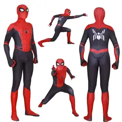 Человек-паук далеко от дома косплей костюмы зентай Костюм Питер Паркер Человек-паук для мужчин и женщин облегающий костюм спайдермена 3D