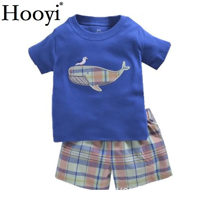 Vêtements pour bébés garçons | Bleu, baleine, en coton, ensemble 6 9 12 18 24 mois, T-Shirt, short, vêtements d'été