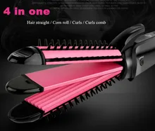 4 in one hair straightener Electric Magic Ceramic hair roller curler artifact Curling Hair corn straight Curling Hair comb