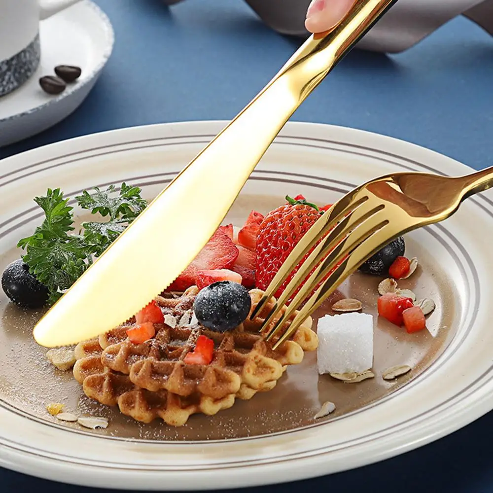 Wholesale Black Cutlery Set Stainless Steel Dinnerware Tableware Silverware Sets Dinner Knife and Fork Drop Shipping 4pz | Дом и сад
