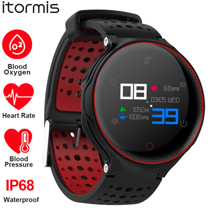 

ITORMIS Sport Fitness IP68 Waterproof Smart Watch Bracelet Wrist Band Heart Rate Monitor Blood Pressure Oxygen for IOS Android