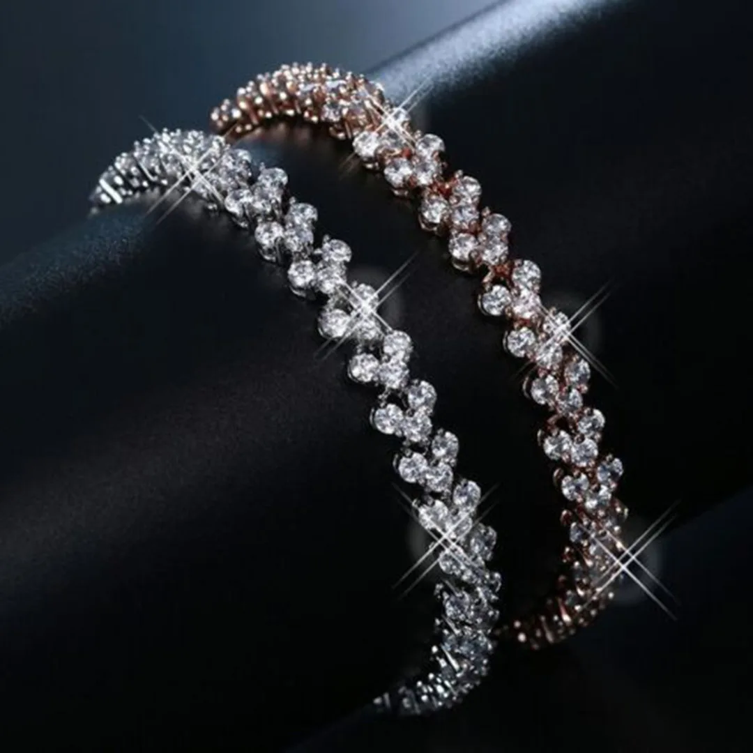 Shellhard Luxury Crystal Bracelet Fashion Sparkling Zircon Rhinestone Bangle & Bracelets For Women Femme Charm Jewelry Gift