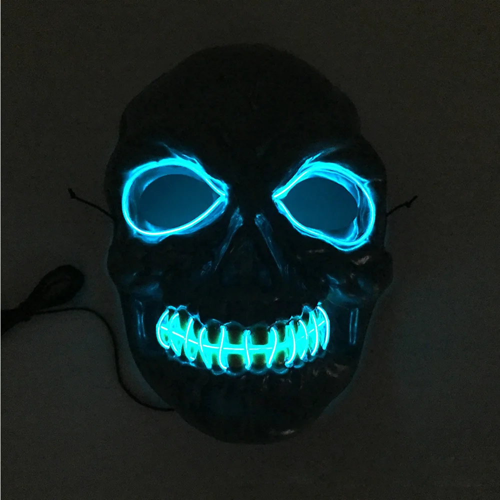 Хэллоуин скелет страшные маски светодиодный маски светящиеся страшные маски светильник Косплей Маска смешная игрушка CC# Прямая поставка