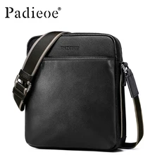 Padieoe высококачественные сумки из натуральной кожи мужские модные дизайнерские сумки через плечо повседневные сумки-мессенджеры из воловьей кожи для мужчин