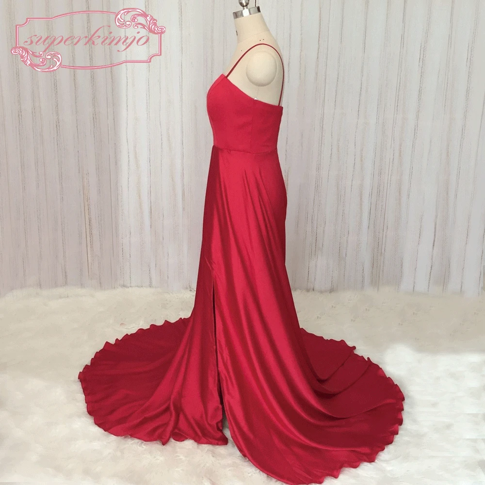 SuperKimJo Vestidos De Festa красные платья для выпускного женские Сексуальные Дешевые Формальные платья с разрезом сбоку