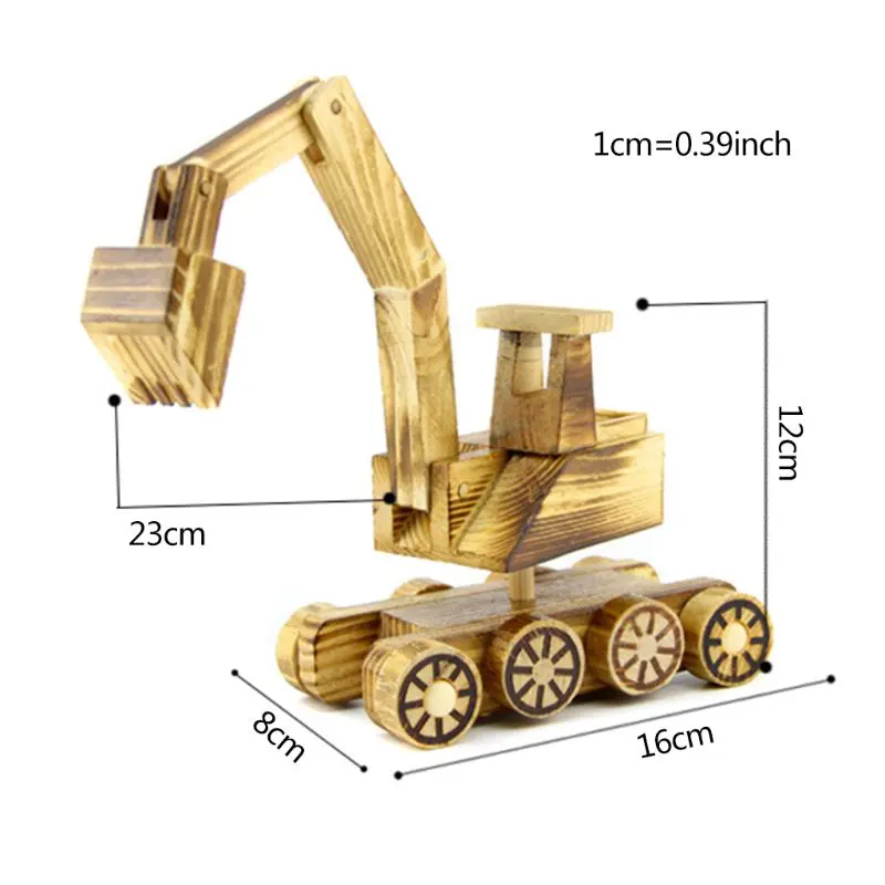 Творческий Деревянный экскаватор бульдозер модель ручной работы домашний декор украшения ремесло для детей обучающая игрушка подарок