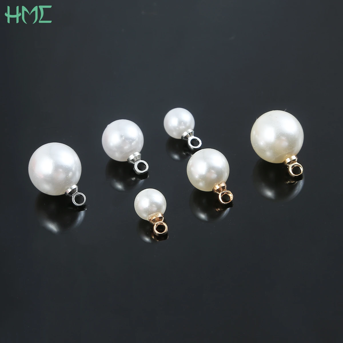 Imitation ABS Pearl Round Beads Charm Pendant 10pcs for Earrings Bracelet Necklace Choker DIY Ear Stud Jewelry Findings Making