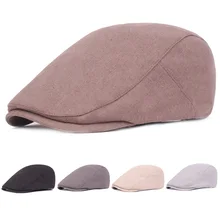 Мужская одноцветная кепка газетчика для вождения шляпы для гольфа Классический береты шляпа льняной хлопок CSHAT0384