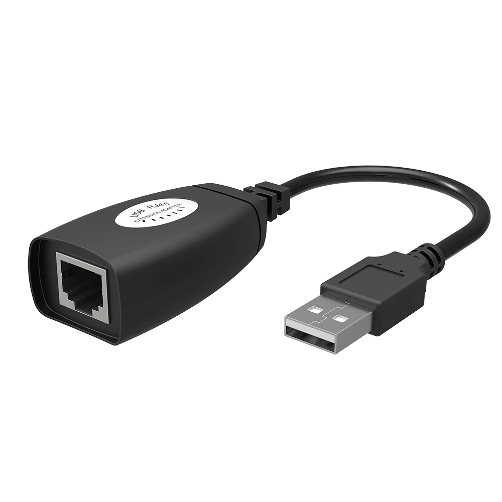 USB удлинитель адаптер 50 м один RJ45 Ethernet CAT5E 6 до 150 футов кабель для ноутбука DVR мышь