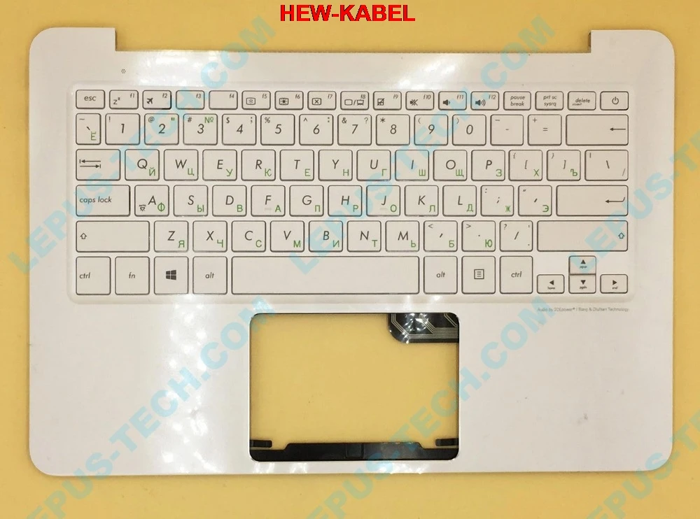 RU Русская клавиатура для ASUS UX305 UX305FA с подставкой Топ чехол белый|Клавиатуры