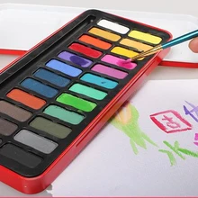 Акварель Краски S 24 цвета/set Твердые guache Краски случае Портативный Идеальный открытый Краски ing пигмент подарок для детей товары для рукоделия agw024