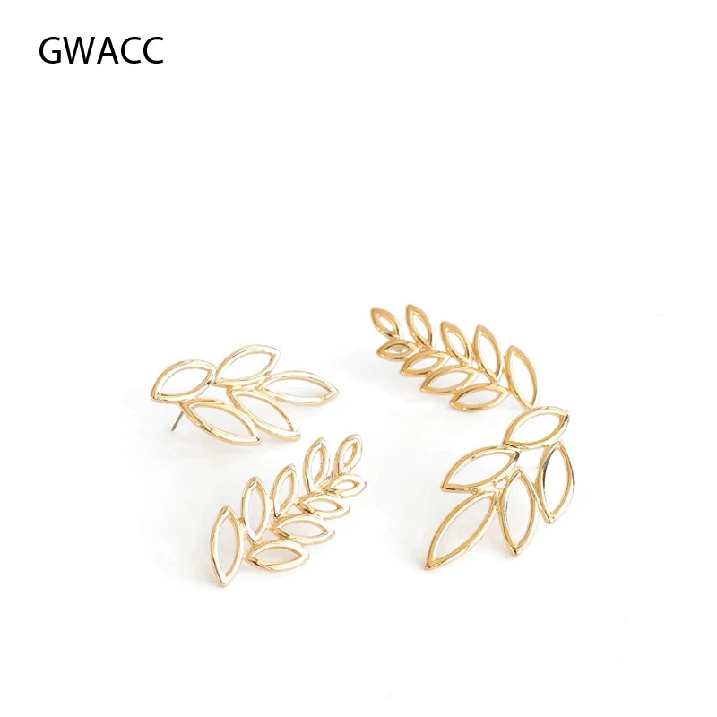 

GWACC Korea Leaf Drop Earrings For Women 2019 Fashion Vintage Geometric Hollow Golden Jewelry Exquisite Leaf Women's Earrings