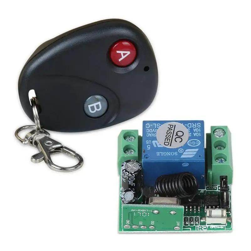 

DC 12V 433MHz RF 1-Channel Remote Control Switch + Remote Control Relay Receiver Module Wireless Remote Control Switch Z3