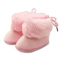 Цвет противоскользящие Сапоги на шнуровке кроватки обувь утолщаются хлопка зимние теплые Мягкая обувь