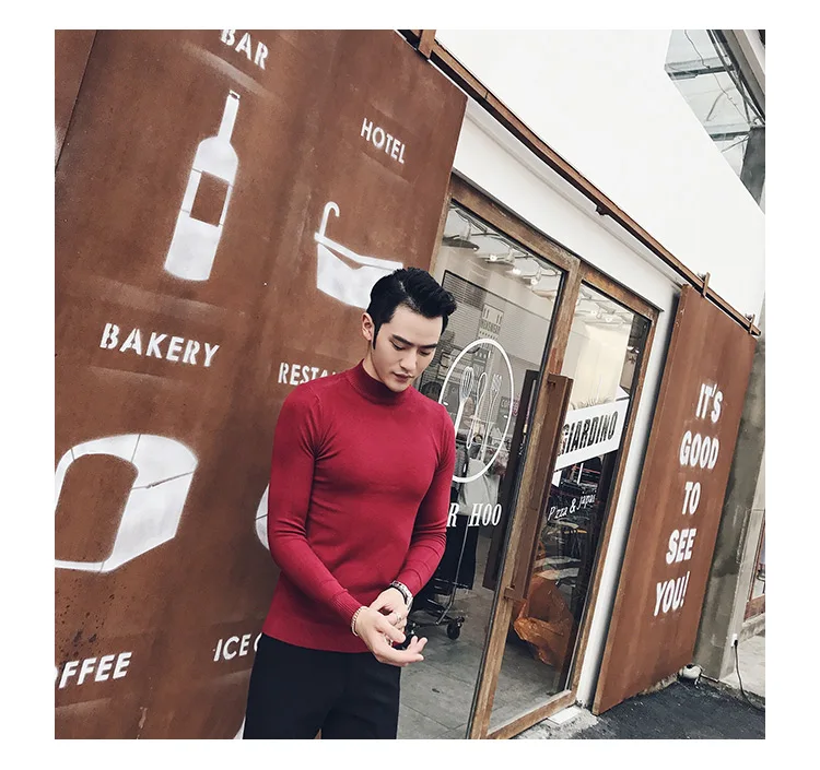 best sweaters for men MRMT 2022 Brand Autumn New Knitting Men's Sweater Pullover for Male Half High Collar  Sweater sweater crewneck