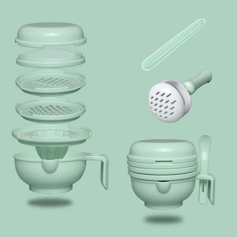 

2018 New Baby Food Dishes Grinding Bowl Kit Infants Handmade Manual Plate Cooking Tools
