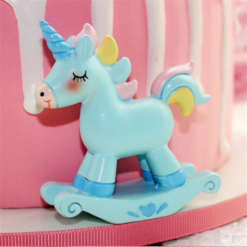 

Unicorn Cake Toppers Rocking House Trojan Horse Cake Decorating tools for Birthday Party Decorations Baking Dessert DIY Gifts