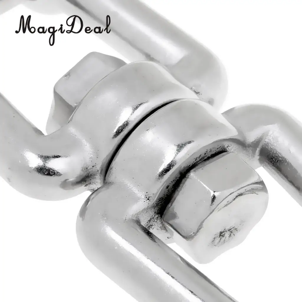 MagiDeal Marine 304 Stainless Steel Polished Anchor Chain Connector Swivel Jaw Double Shackle- M4, M5, M6, M8, M10, M12