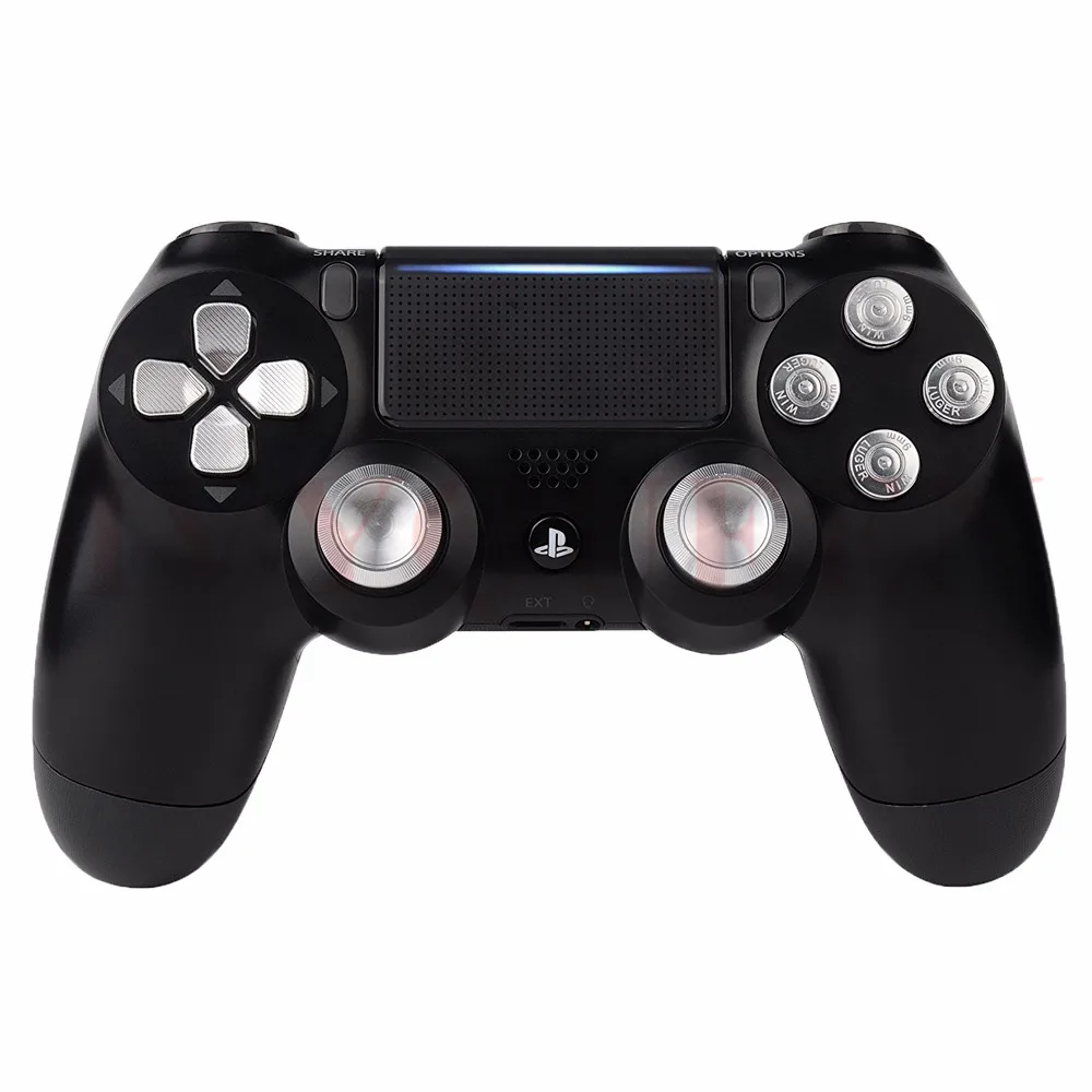 IVYUEEN для Playstation Dualshock 4 PS4 Pro тонкий контроллер серебристого металла аналоговые палочки Dpad 9 мм пулевые кнопки комплект модов