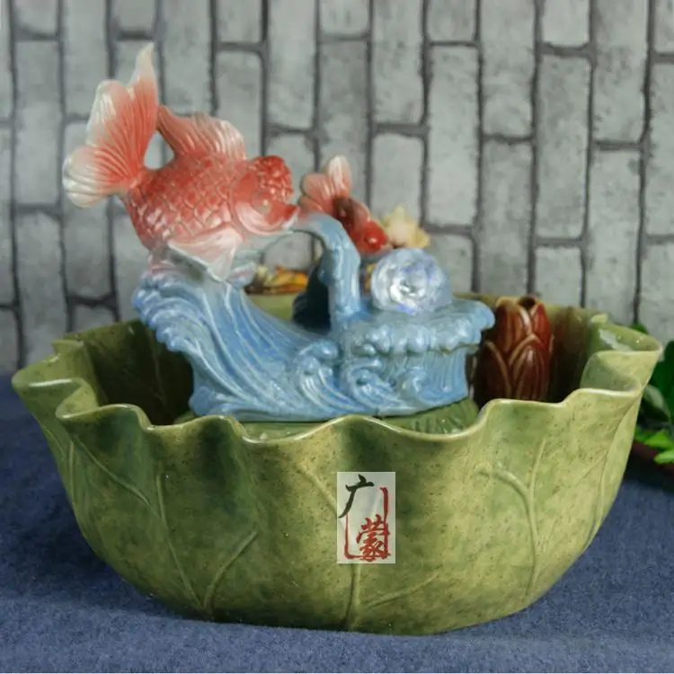 Creative goldfish Shui water fountain bonsai decoration ceramic
