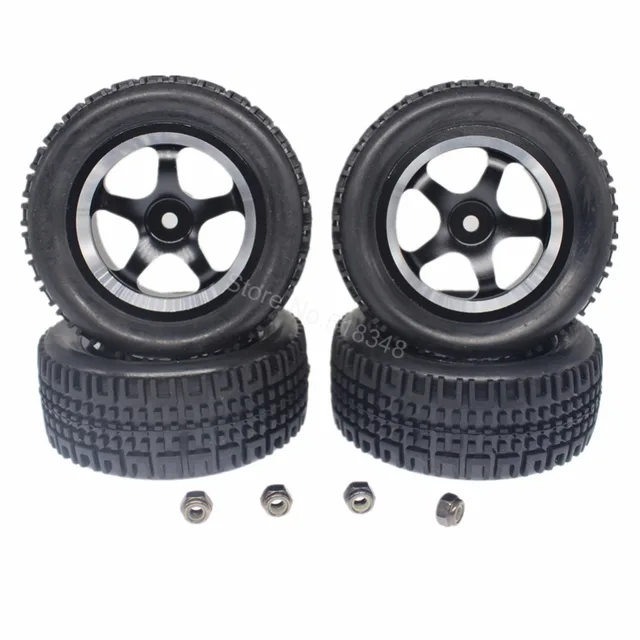 Best Offers 4PCS 76mm RC Rally Racing Tires & Aluminum Wheel Rims Set 5 Spokes Foam Inserts 12mm Hex Hub With M4 Locknut For 1/10 Model Car