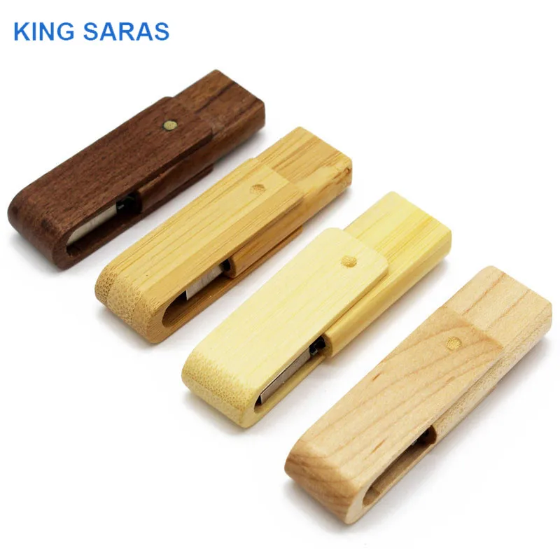 KING SARAS 4 модель вращается деревянный с логотипом, usb флэш-накопитель 4 ГБ 8 ГБ 16 ГБ 32 ГБ 64 ГБ usb 2,0 Подарочная гравировка логотипа