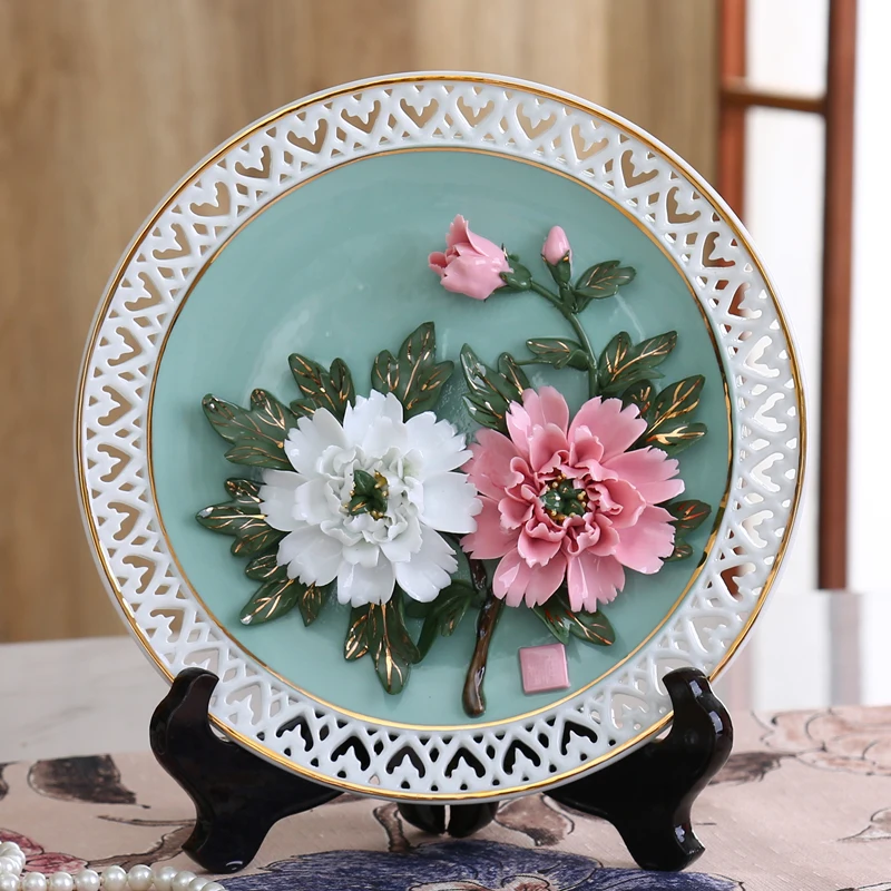 ceramic handmade decorate porcelain dish hanging plate dish gifts home