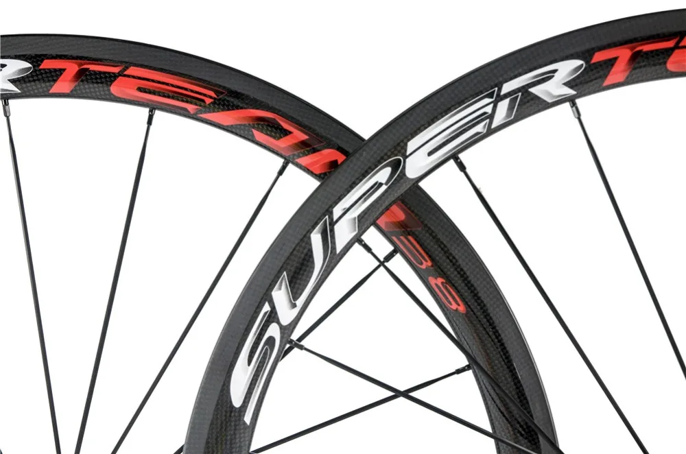 SuperTeam carbon wheelset 700c clincher 38 мм велосипедные колеса глянцевые|bicycle wheel|carbon wheelsetcarbon |