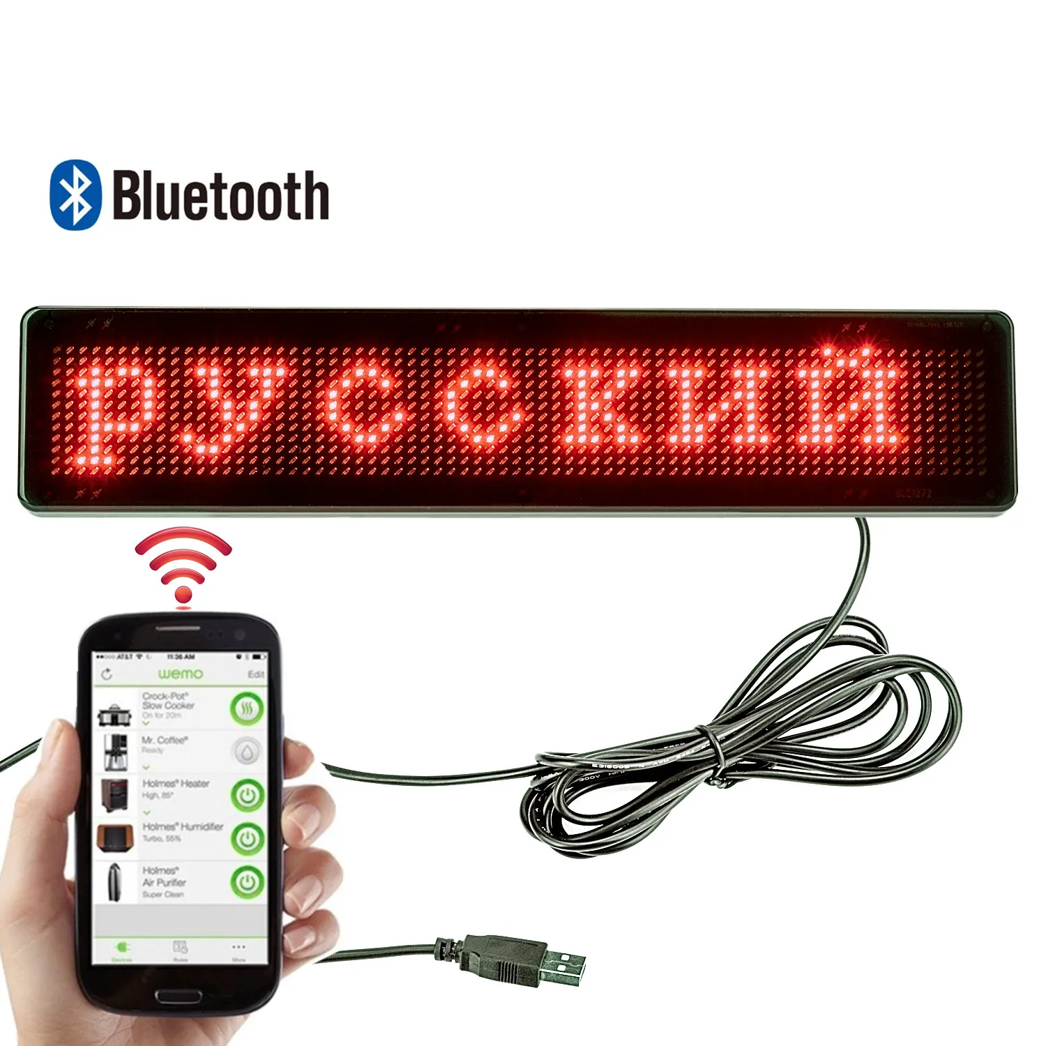 12 V 23 см Bluetooth светодиодный рекламное сообщение Дисплей доска для Программируемый Прокрутка сообщение заднего стекла световая вывеска