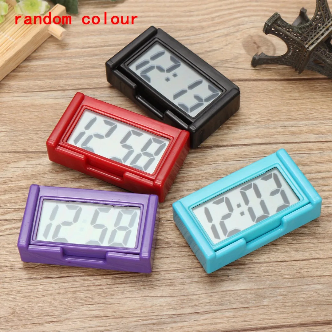 JX-LCLYL LCD Screen Digital Car Dashboard Clock Desk Time Adsorption Bracket Home Office