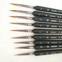 Pincel profesional de pintura de Lobo, juego de pinceles de pelo de nailon, Pluma de línea de dibujo, suministros de arte, A45