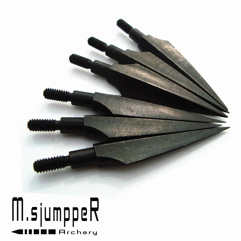 6Pcs Hunting Broadheads Sharp Blade 125 Grain Arrowheads Steel Points